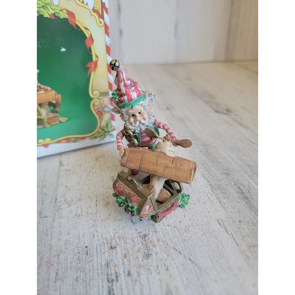 Enesco Mayor mistletoe elf airplane North Pole Village accessory vintage